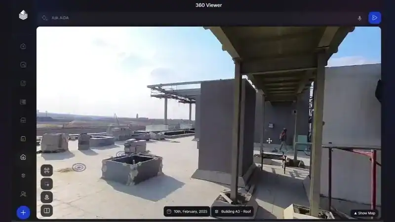 Live recording of the Oblix 360° viewer navigating a captured site